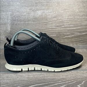 Cole Haan Zerogrand OS Women’s Sz 9.5B Black Nubuck Perf Oxford Low Top Sneakers
